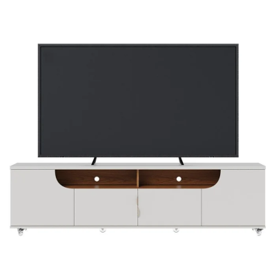 Rack Bancada Ambiente Santorini Off White Matte Freijó Rack Bancada Ambiente Santorini Off White Matte Freijó